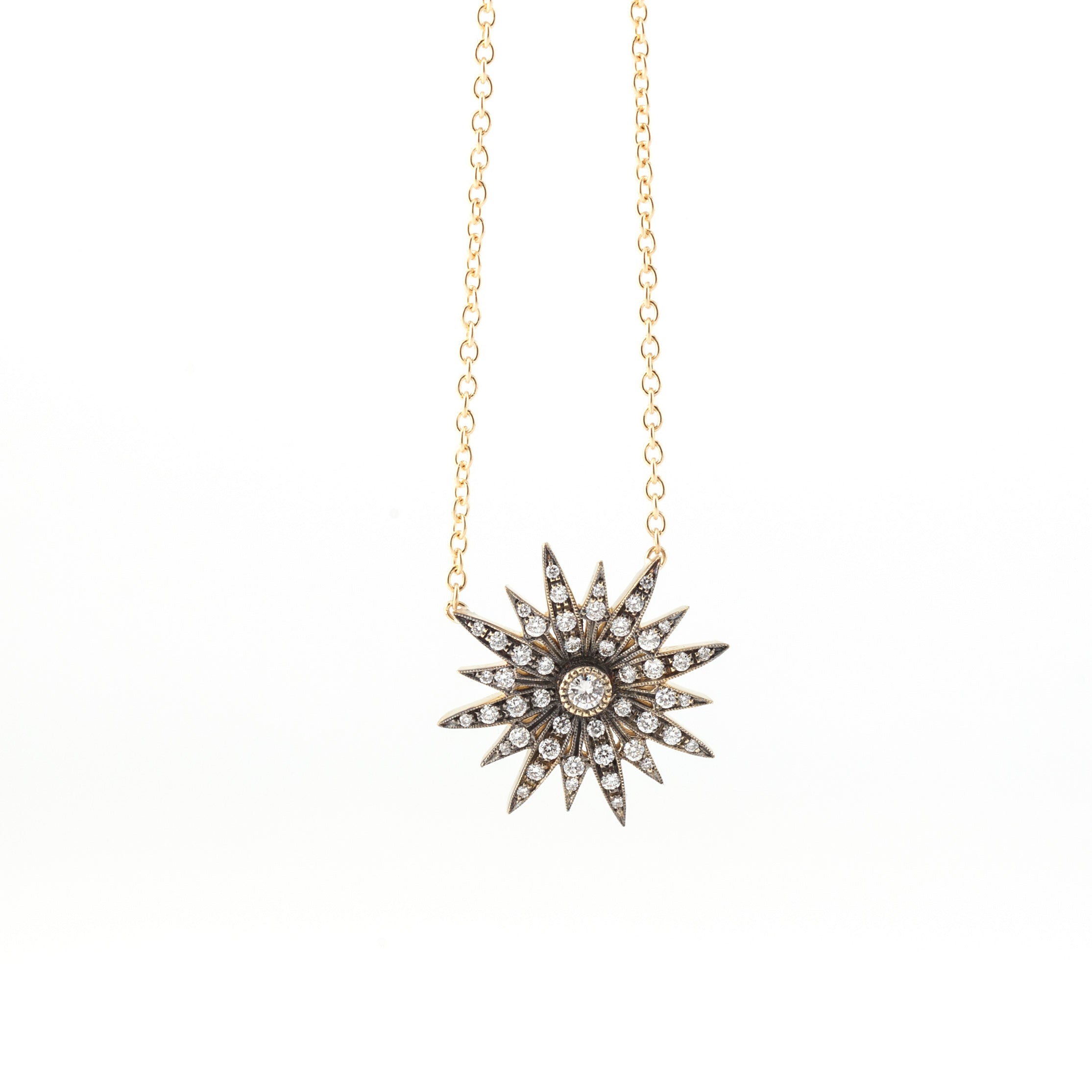 MALACHITE MEDALLION & STARBURST DIAMOND NECKLACE – Bridget King Jewelry