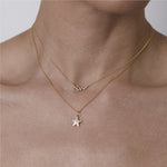Scattered Diamond Star Pendant Necklace