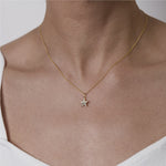 Scattered Diamond Star Pendant Necklace