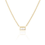 Diamond Baguette Bezel Pendant Necklace