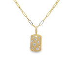 Diamond Mini Dog Tag Pendant Necklace