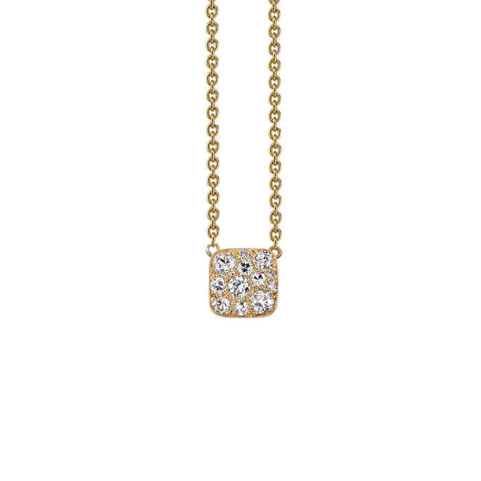 Mini Square Cobblestone Pendant Necklace