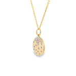 Scattered Diamond Disc Pendant Necklace