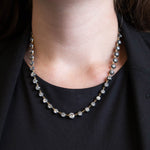 Grey & Old Euro Cut Diamond Riviera Necklace