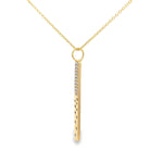 Scattered Diamond Narrow Bar Necklace