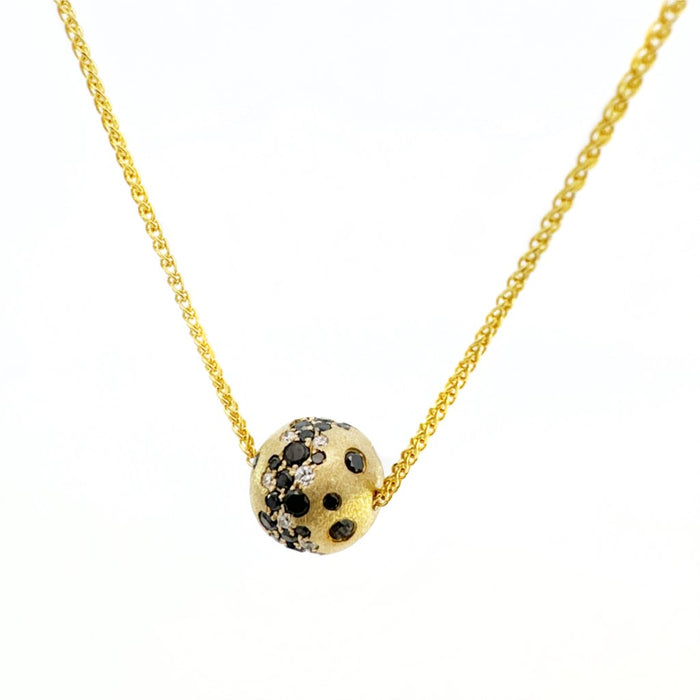 Black & White Diamond Ball Necklace