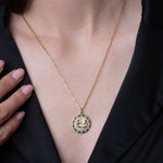 Gemini Diamond Medallion Zodiac Necklace