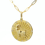 Aries Diamond Medallion Zodiac Necklace