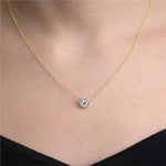 Yellow Gold Diamond Cluster Pendant Necklace