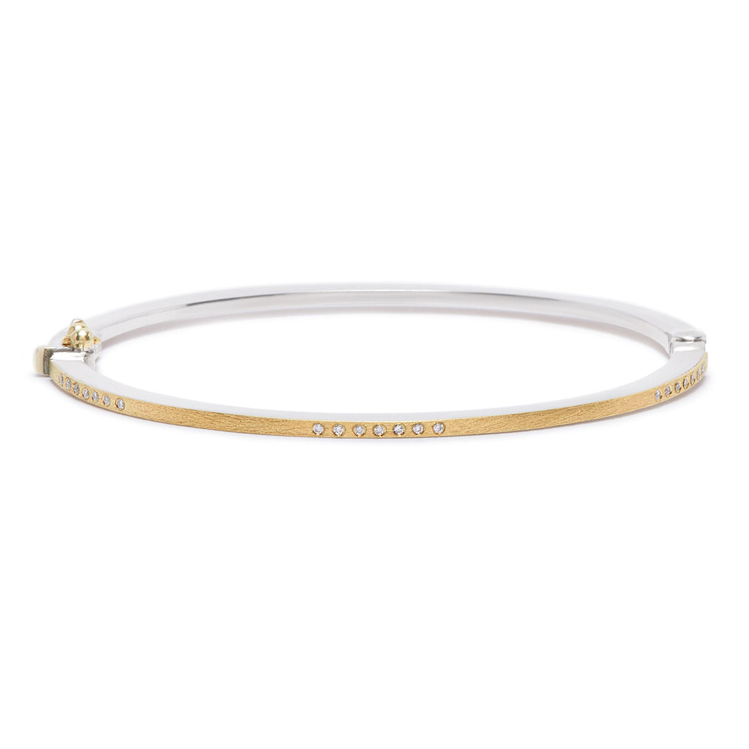 Rene Escobar Diamond Yellow Gold Bangle Bracelet