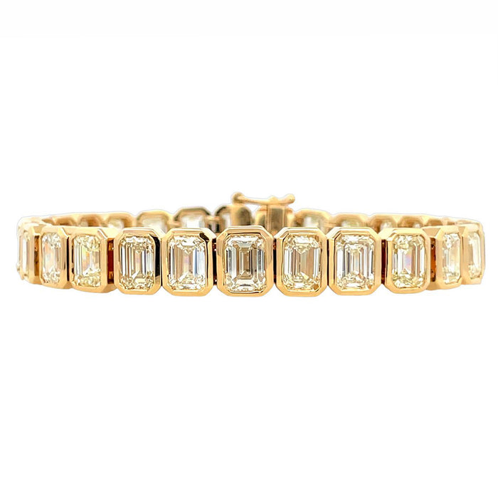 30.89tcw Emerald Cut Diamond Tennis Bracelet