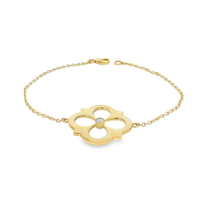 Diamond Clover Station Bracelet