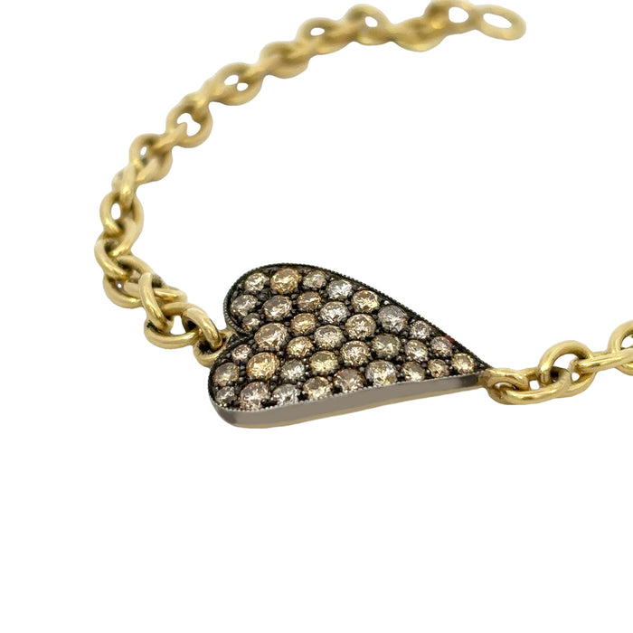 Small Heart Fancy Yellow Diamond Bracelet