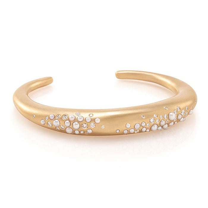 Diamond & Pearl Drop Shine Oval Cuff