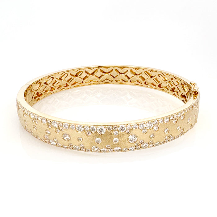 Scattered Diamond Hinged Bangle