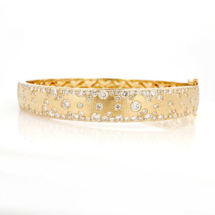 Scattered Diamond Hinged Bangle