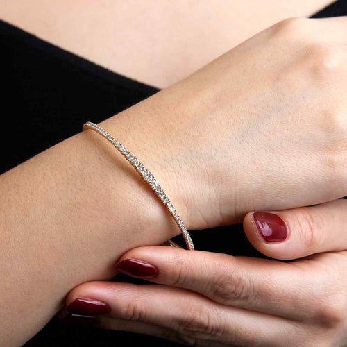 Graduated Diamond Flex Line Bangle Image 2