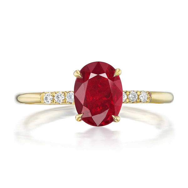 Greenwich Flower Ruby and Diamond Ring