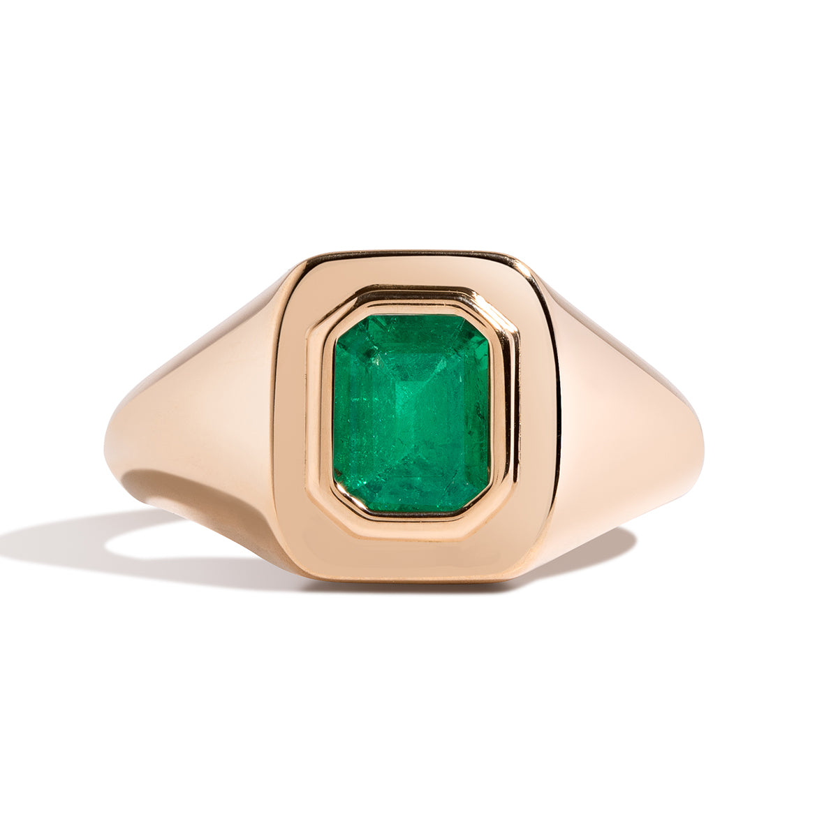 0.70ct Muzo Emerald Signet Ring