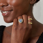 Opal Heart & Diamond Cocktail Ring