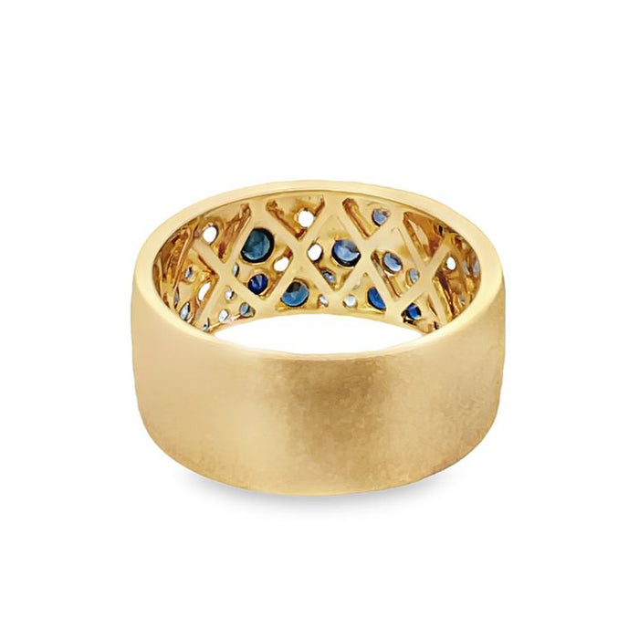 14k Yellow Gold Scattered Sapphire Cigar Band