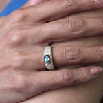Green Tourmaline & Pavé Diamond Signet Ring