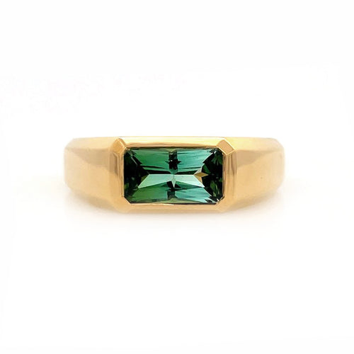 Green Tourmaline Signet Ring