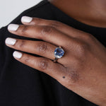 5.08ct Blue Sapphire & Diamond Cocktail Ring