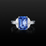 5.08ct Blue Sapphire & Diamond Cocktail Ring