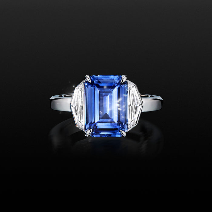 5.08ct Blue Sapphire & Diamond Cocktail Ring