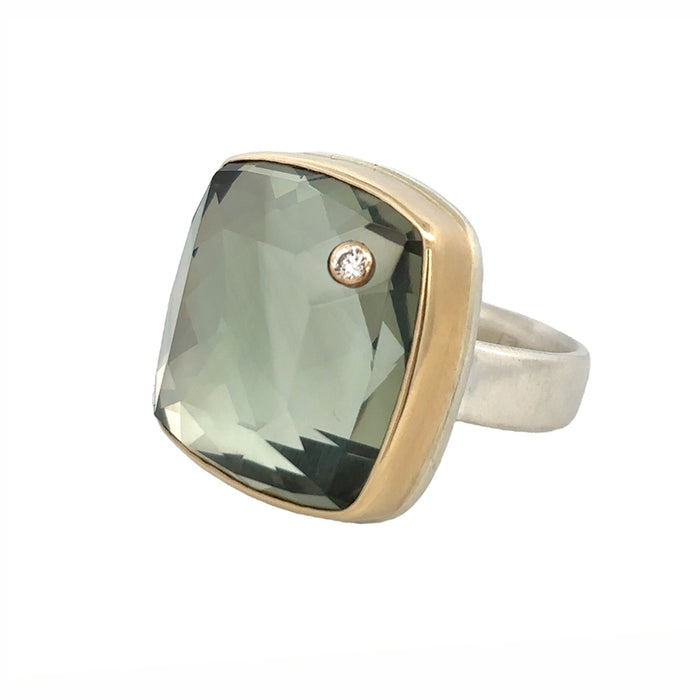 Mint Quartz & Diamond Statement Ring