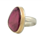 Large Asymmetric Pink Tourmaline Statement Ring