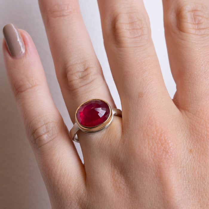 Small Oval African Ruby Ring