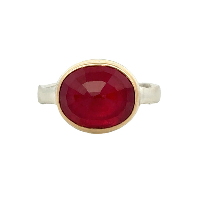 Small Oval African Ruby Ring