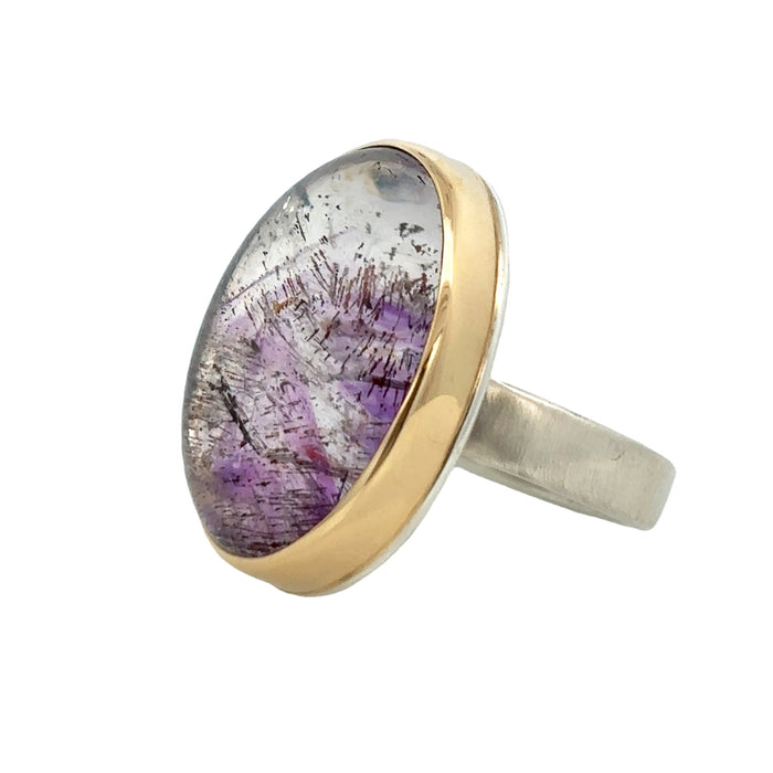 Large Oval Seven Mineral Stone Statement Ring