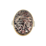 Vertical Oval Smooth Seven Mineral Stone Ring