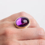 Large Inverted Amethyst Statement Ring