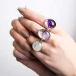 Large Inverted Amethyst Statement Ring