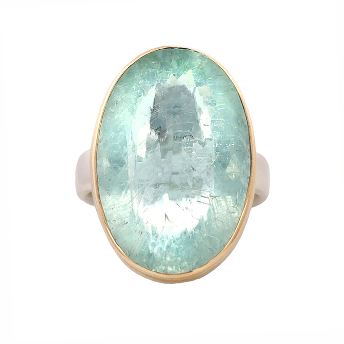 Large Inverted Aquamarine Statement Ring