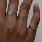 Tourmaline, Opal & Diamond Pillar Ring