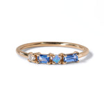 Sapphire, Opal & Diamond Pillar Ring