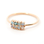 Opal, Diamond & Tourmaline Lattice Ring