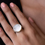 Mother of Pearl & Diamond Ring