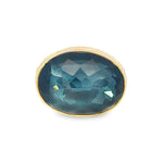 Oval Inverted London Blue Topaz Ring