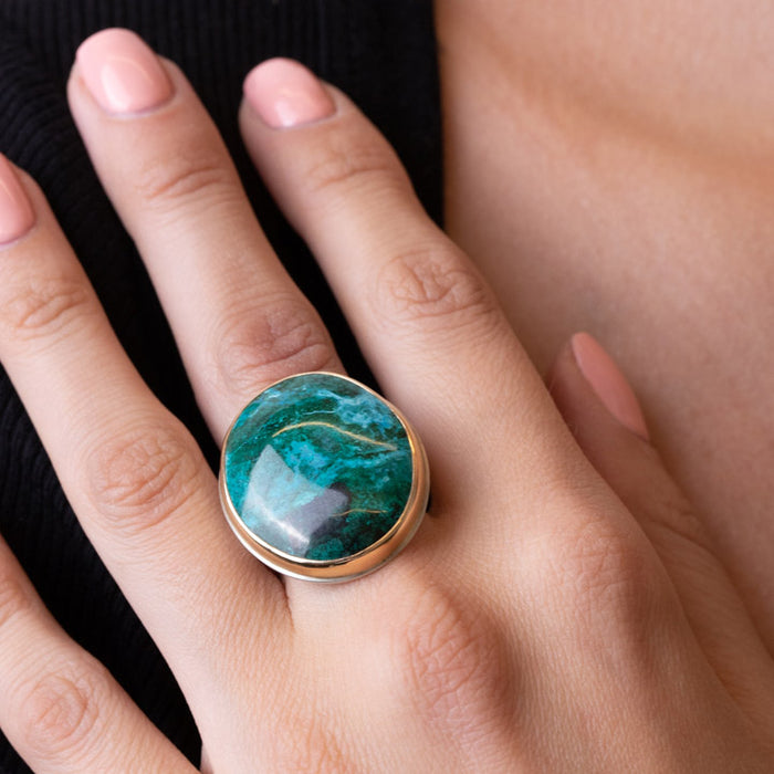 Chrysocolla Malachite Ring