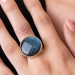 Large Round Labradorite Ring