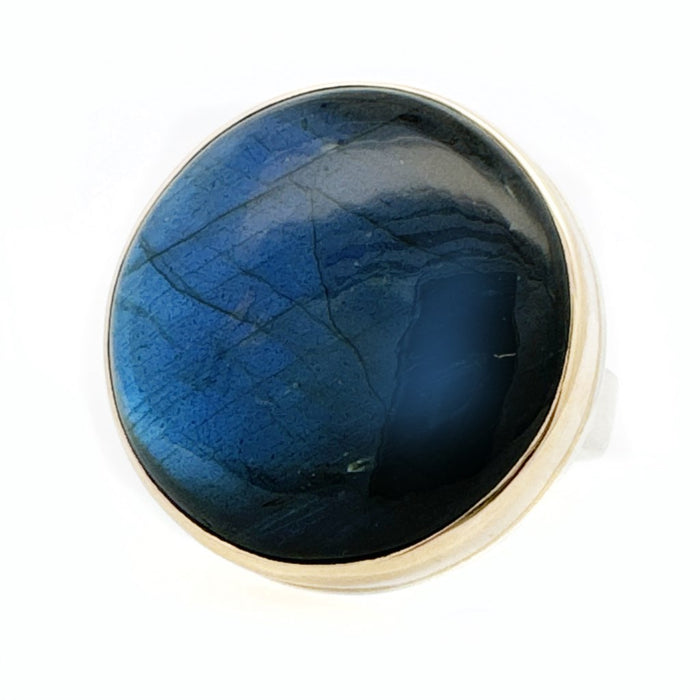 Large Round Labradorite Ring