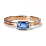 Emerald Cut Sapphire Double Band Ring