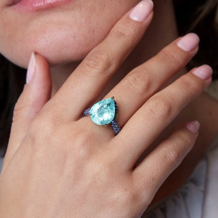 Cuprite Paraiba Tourmaline & Sapphire Statement Ring