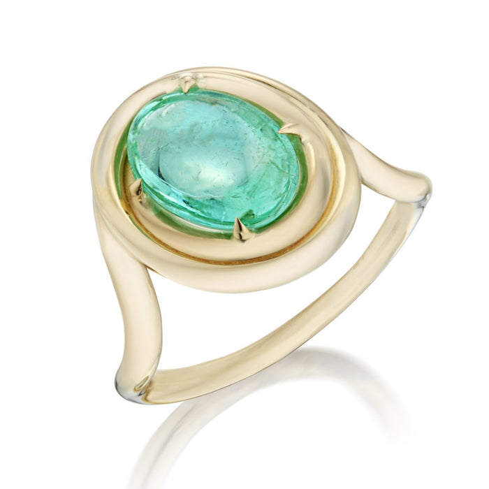 Curva Wrapped Paraiba Tourmaline Cabochon Ring